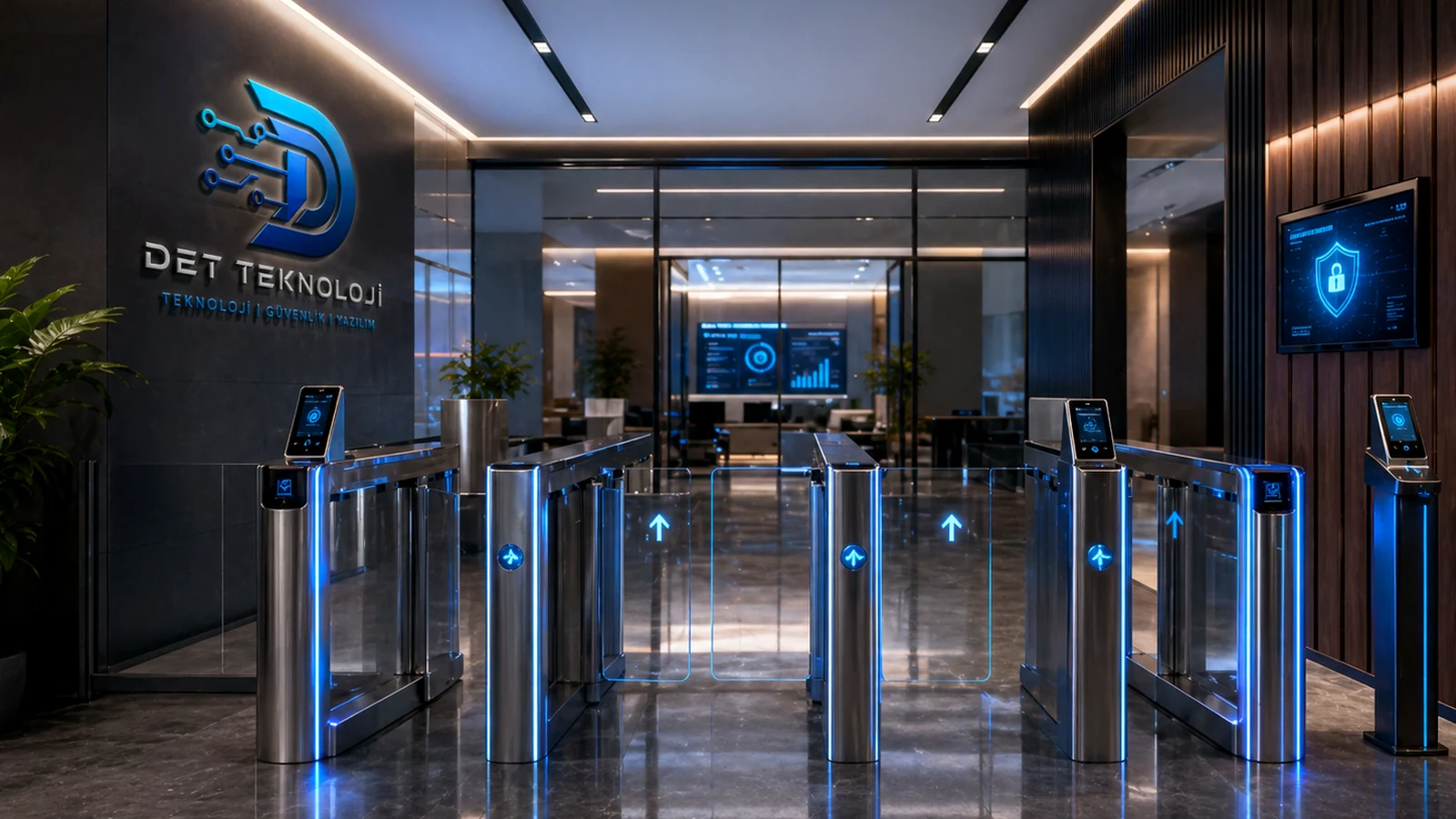 Moon kartlı geçiş ve turnike showroom alanı